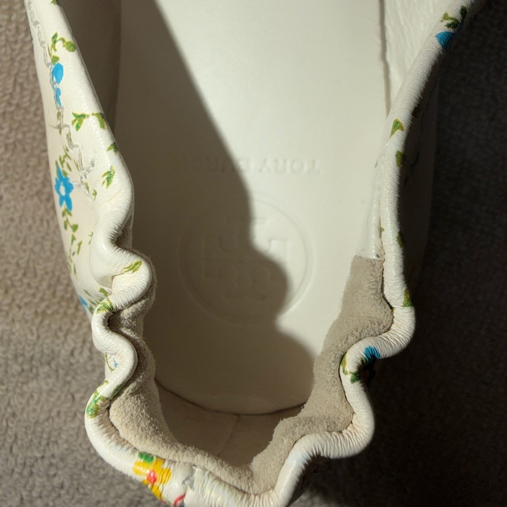 Tory Burch Women's Floral Flats - White Multicolor - Picture 5 of 9